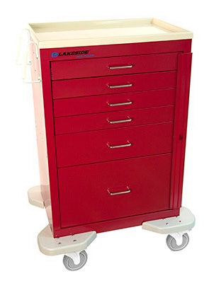 Lakeside Manufacturing Cart Classic Series Steel 25 X 32 X 39-3/4 Inch Red 1 Drawer, 9 Inch / 1 Drawer, 12 Inch / 4 Drawers, 3 Inch