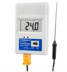 Cole-Parmer Inst. Freezer Thermometer Traceable® Celsius -99° to +199.9°C Platinum RTD Sensor Multiple Mounting Options Battery Operated