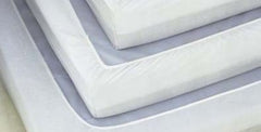 Hospitex / Encompass Group Bed Sheet Impressions Knit Fitted 36 W X 84 L X 14 D Inch White / Yellow Hem Cotton 55% / Polyester 45% Reusable