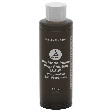 Dynarex Prep Solution Dynarex 8 oz. Bottle 10% Strength Povidone-Iodine NonSterile