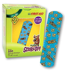 Medibadge Adhesive Strip American® White Cross Stat Strip® 3/4 X 3 Inch Plastic Rectangle Kid Design (Scooby Doo) Sterile