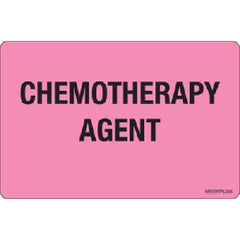 Precision Dynamics Pre-Printed Label MedVision® Warning Label Pink Paper CHEMOTHERAPY AGENT Black Biohazard 2-5/8 X 4 Inch - M-905529-4683 - Each