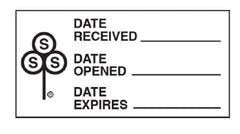 Shamrock Scientific Pre-Printed / Write On Label Communication Fill In White Paper Date Received Date Opened Date Expires Black Quality Control Label 3/4 X 1-1/2 Inch - M-905638-4748 - Each