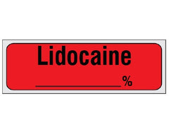 Shamrock Scientific Drug Label Shamrock Anesthesia Label LIDOCAINE / _____ % Red 1/2 X 1 Inch - M-905648-1217 - Each