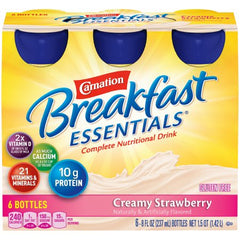 Nestle Healthcare Nutrition Oral Supplement Carnation® Breakfast Essentials® Creamy Strawberry Flavor Ready to Use 8 oz. Bottle