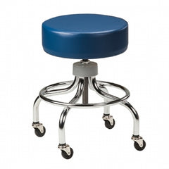 Clinton Industries Exam Stool Chrome Series Backless Screw Height Adjustment 4 Casters Black