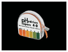 Fisher Scientific pH Test Paper Hydrion® 6 to 8 pH Range, Single Roll, Color Chart, 100 Tests, Dispenser