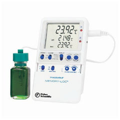PANTek Technologies LLC Datalogging Refrigerator / Freezer Thermometer with Alarm Fisherbrand™ Traceable® Memory-Loc™ Fahrenheit / Celsius -58° to +158°F (-50° to +70°C) Bottle Probe Multiple Mounting Options Battery Operated