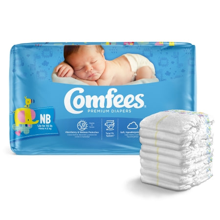 Attends Healthcare Products Unisex Baby Diaper Comfees® Newborn Disposable Moderate Absorbency - M-907018-3851 - Bag of 42