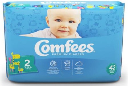 Attends Healthcare Products Unisex Baby Diaper Comfees® Size 2 Disposable Moderate Absorbency - M-907020-1953 - Bag of 42