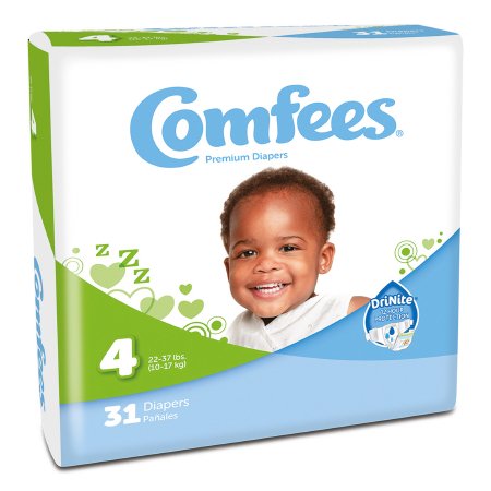 Attends Healthcare Products Unisex Baby Diaper Comfees® Size 4 Disposable Moderate Absorbency - M-907033-1151 - Bag of 31