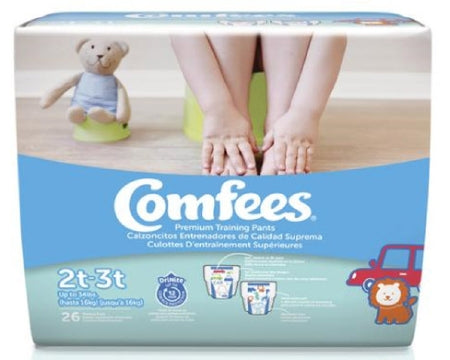 Attends Healthcare Products Male Toddler Training Pants Comfees® Pull On with Tear Away Seams Size 2T to 3T Disposable Moderate Absorbency - M-907037-4645 - Bag of 26