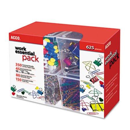 Acco 350 Paper Clips, 150 Push Pins, 80 Butterfly Clips and 45 Binder Clips, Assorted