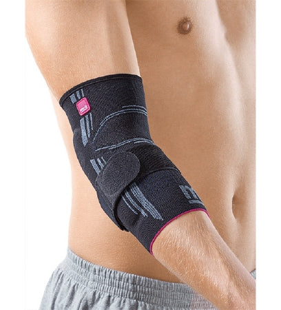 Mediusa Elbow Support Size 2 / Small Pull-On / Hook and Loop Strap Closure Tennis Elbow Strap Elbow 8 to 9 Inch Forearm Circumference Black