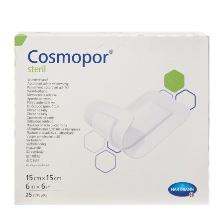 Hartmann Adhesive Dressing Cosmopor® 6 X 6 Inch Nonwoven Square White Sterile
