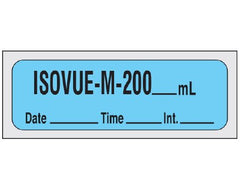 Shamrock Scientific Drug Label Shamrock Anesthesia Label Isovue-M-200_mL Date_Time_Int_ Blue 1/2 X 1-1/2 Inch - M-908988-3024 - Each