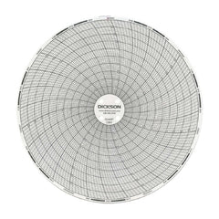 Dickson Company 7-Day Temperature Recording Chart Dickson™ Pressure Sensitive Paper 6 Inch Diameter Black Grid