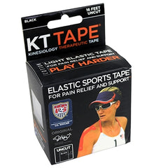 Fabrication Enterprises Kinesiology Tape KT Tape® Water Resistant Acrylic Adhesive 2 Inch X 16 Foot Black NonSterile