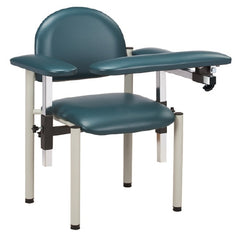 Clinton Industries Blood Drawing Chair SC Series Padded Straight Flip Up Arm Gunmetal Gray