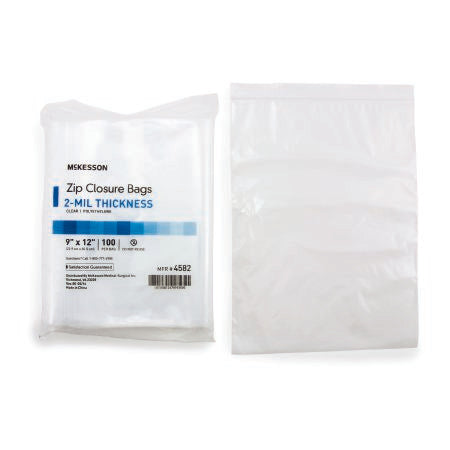 Zip Closure Bag McKesson 9 X 12 Inch Polyethylene Clear - M-911644-2079 - Case of 20