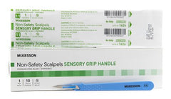 Scalpel McKesson No. 11 Stainless Steel / Plastic Sensory Grip Handle Sterile Disposable - M-911764-3530 - Case of 100