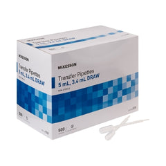 McKesson Transfer Pipette 5 mL 0.5 to 1 mL Graduation Increments NonSterile