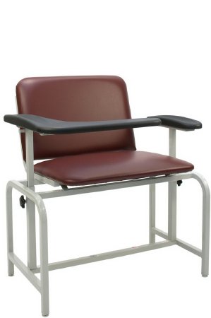 Winco Blood Drawing Chair Flip Up Padded Arm Black