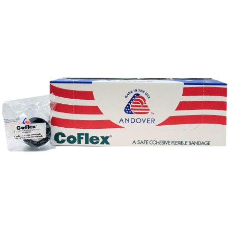 Andover Coated Products Cohesive Bandage CoFlex® 1 Inch X 5 Yard 14 lbs. Tensile Strength Self-adherent Closure Black NonSterile