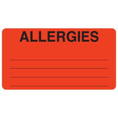 Tabbies Pre-Printed Label Allergy Alert Red ALLERGIES Alert Label 1-3/4 X 3-1/4 Inch - M-916725-3983 - Roll of 250