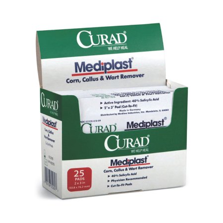 Medline Corn / Callus / Wart Remover Curad® MediPlast® 40% Strength Medicated Pad 25 per Box