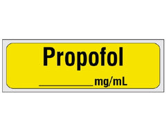 Shamrock Scientific Drug Label Shamrock Anesthesia Label Propofol____mg/mL Yellow 1/2 X 1 Inch - M-917747-2242 - Each