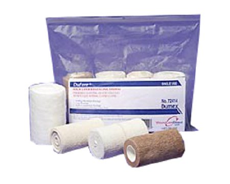 Derma Sciences 4 Layer Compression Bandage System Dufore® Standard Compression Self-adherent Closure Tan / White Sterile