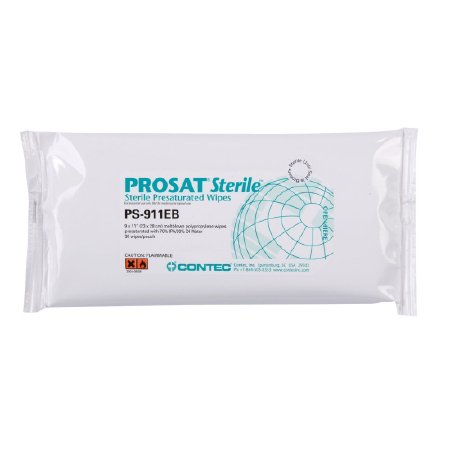 Contec Inc PROSAT® Sterile™ Surface Disinfectant Cleaner Premoistened Cleanroom Wipe 30 Count Pouch Disposable Alcohol Scent Sterile - M-917971-3577 - Case of 48