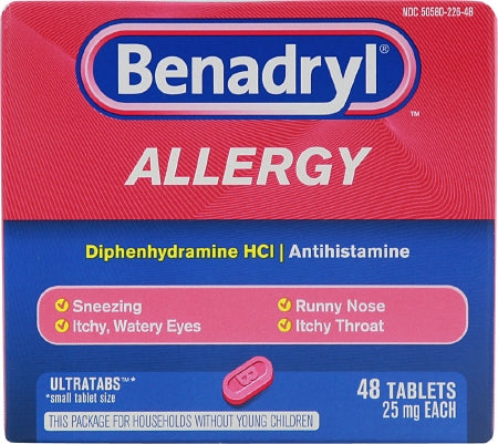 Johnson & Johnson Consumer Itch Relief Benadryl® 25 mg Strength Tablet 48 per Box Box