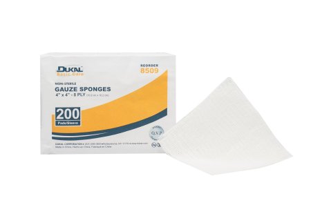 Dukal Gauze Sponge Dukal™ Gauze 8-Ply 4 X 4 Inch Square NonSterile