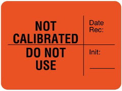 United Ad Label Pre-Printed Label Auxiliary Label Red Paper NOT CALIBRATED Date Rec: ______________DO NOT USE Init: __________ Quality Control Label 1-3/4 X 1-3/4 Inch - M-919892-3006 - Each
