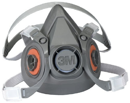 Fisher Scientific 3M™ 6000 Reusable Respirator Industrial Half Face 4 Point Adjustable Head Strap Small Gray