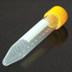Globe Scientific Centrifuge Tube Conical Bottom Plain 16 X 100 mm 10 mL Yellow Screw Cap Polypropylene Tube