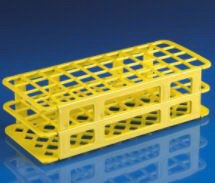 Globe Scientific Stacking Test Tube Rack Globe® Scientific 456500 Series 40 Place 20 to 21 mm Tube Size Yellow 2-4/5 X 4-1/8 X 9-3/5 Inch
