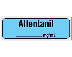Shamrock Scientific Drug Label Shamrock Anesthesia Label Alefentanil___mg/mL Blue 1/2 X 1 Inch - M-920778-1672 - Each
