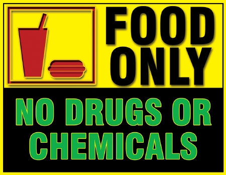 Medical Safety Systems Magnetic Sign Instructional Sign Food Only No Drugs - M-920921-3806 - Each