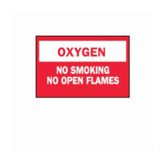 Fisher Scientific Door Sign Caution Brady™ Oxegen: No Smoking No Open Flames - M-921293-1352 - Each