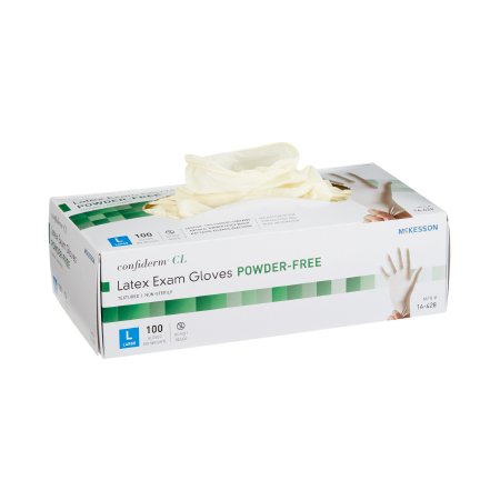 Exam Glove McKesson Confiderm® Large NonSterile Latex Standard Cuff Length Textured Fingertips Ivory Not Chemo Approved - M-921594-1118 - Case of 1000