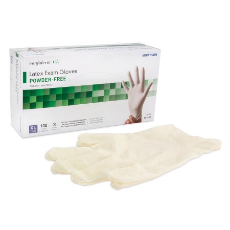 Exam Glove McKesson Confiderm® X-Large NonSterile Latex Standard Cuff Length Textured Fingertips Ivory Not Chemo Approved - M-921595-3505 - Case of 1000