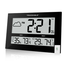 Cole-Parmer Inst. Radio Atomic Clock Traceable® 1-3/4 X 10-1/2 X 16-1/2 Inch 12/24 hours / '-5 to 50°C (23 to 122°F) Digital Display Battery Powered - M-922415-4493 - Each