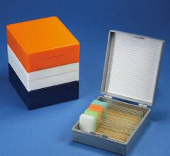Globe Scientific Slide Storage Box Globe® Scientific 25 X 75 mm Storage Box and 1 X 3 Inch Microscope Slides Gray ABS Plastic / Cork 25 Slide Capacity