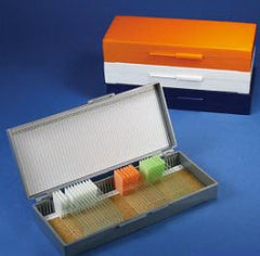 Globe Scientific Slide Storage Box Globe® Scientific 25 X 75 mm Storage Box and 1 X 3 Inch Microscope Slides Gray ABS Plastic / Cork 50 Slide Capacity
