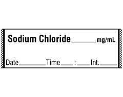 Shamrock Scientific Drug Label Shamrock Anesthesia Label SODIUM CHLORIDE _____ mg / mL / Date _____ Time _____ Int. _____ White 1/2 X 1 Inch - M-922624-1987 - Each