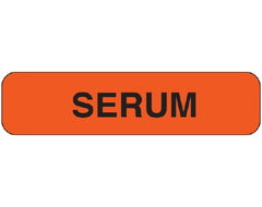 Shamrock Scientific Pre-Printed Label Shamrock Auxiliary Label Fluorescent Red Vac Serum Black Lab / Specimen 5/16 X 1-1/4 Inch - M-923460-2262 - Each