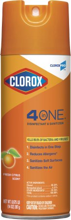 The Clorox Company CloroxPro™ 4 in One Surface Disinfectant Cleaner Alcohol Based Liquid 14 oz. Can Citrus Scent NonSterile - M-924558-3934 - Case of 12